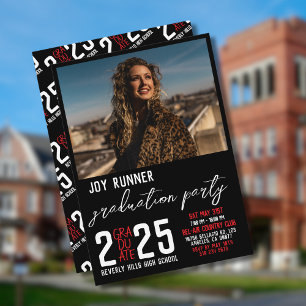 Bold Modern Photo Graduation Party Invitation