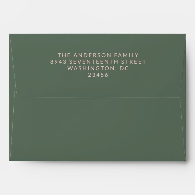 Bold Modern Pink and Green Graduation Party Envelope (Back (Top Flap))