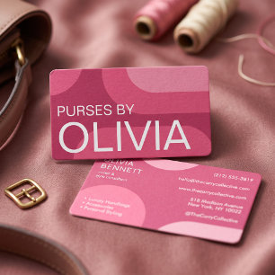 Bold Modern Pink Geometric Color Block Business Card