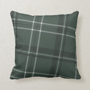 Bold modern plaid hunter green Throw Pillow