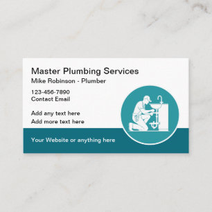 Bold Modern Plumbing Services Business Card