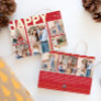 Bold Modern Red Eight-Photo Happy Gold Foil Holiday Card