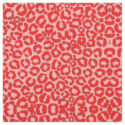 Bold Modern Red Pink Leopard Animal Print Fabric