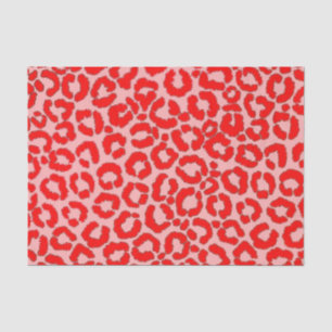 Bold Modern Red Pink Leopard Animal Print Tissue Paper