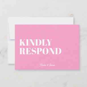 Bold modern Retro Funky Bright Wedding RSVP Card