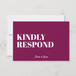 Bold modern Retro Funky Bright Wedding RSVP Card