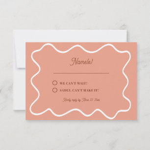 Bold modern Retro Funky Bright Wedding RSVP Card