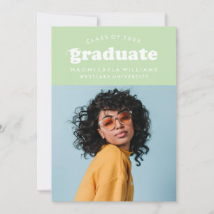 BOLD MODERN RETRO GRADUATE GRADUATION INVITATION