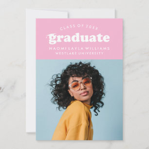BOLD MODERN RETRO GRADUATE GRADUATION INVITATION