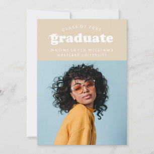 BOLD MODERN RETRO GRADUATE GRADUATION INVITATION
