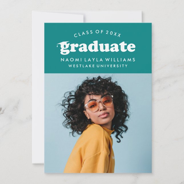 BOLD MODERN RETRO GRADUATE | GRADUATION INVITATION (Front)