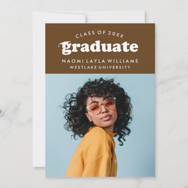 BOLD MODERN RETRO GRADUATE | GRADUATION INVITATION (Front)