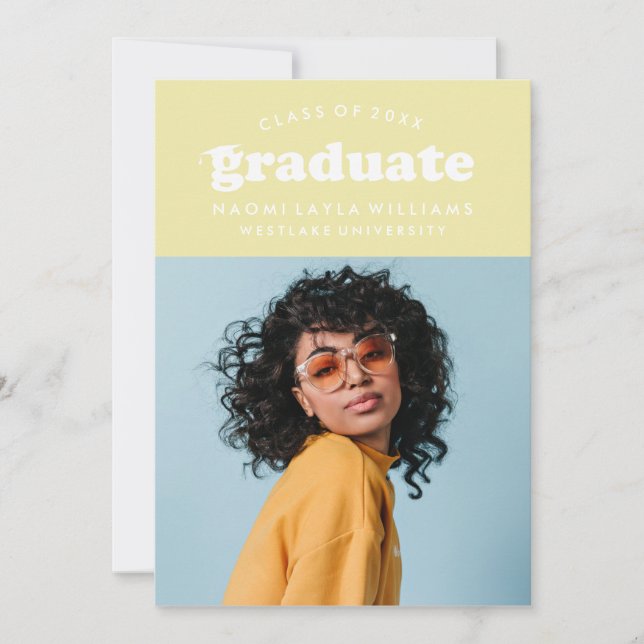 BOLD MODERN RETRO GRADUATE | GRADUATION INVITATION (Front)