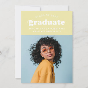 BOLD MODERN RETRO GRADUATE GRADUATION INVITATION