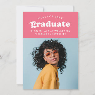 BOLD MODERN RETRO GRADUATE GRADUATION INVITATION