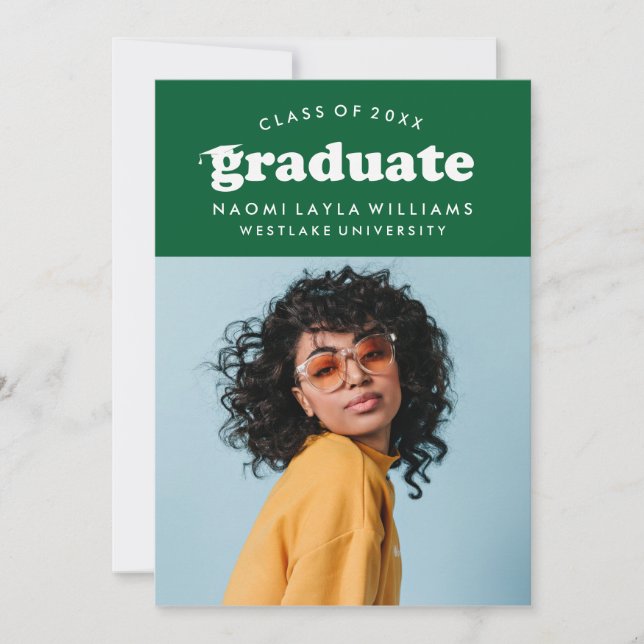 BOLD MODERN RETRO GRADUATE | GRADUATION INVITATION (Front)