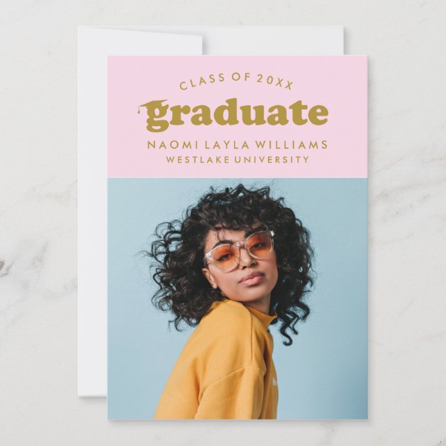 BOLD MODERN RETRO GRADUATE | GRADUATION INVITATION (Front)