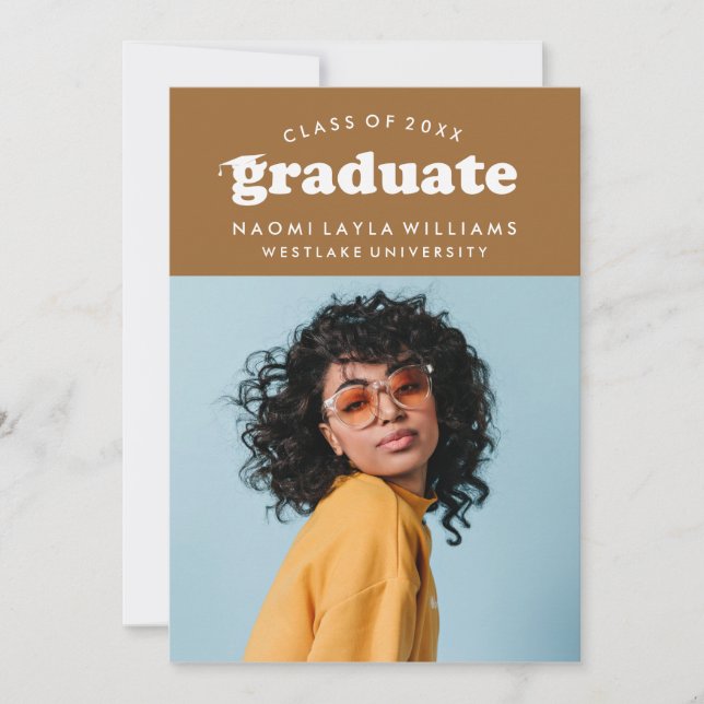 BOLD MODERN RETRO GRADUATE | GRADUATION INVITATION (Front)