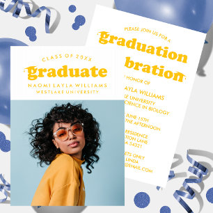 BOLD MODERN RETRO GRADUATE GRADUATION INVITATION