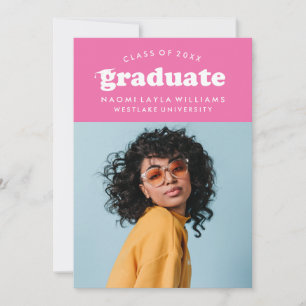BOLD MODERN RETRO GRADUATE GRADUATION INVITATION
