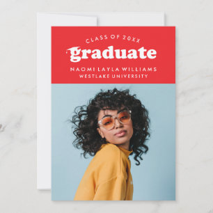 BOLD MODERN RETRO GRADUATE   GRADUATION INVITATION