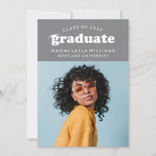 BOLD MODERN RETRO GRADUATE GRADUATION INVITATION