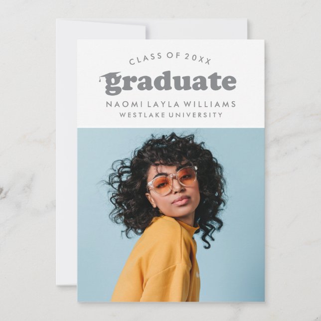 BOLD MODERN RETRO GRADUATE | GRADUATION INVITATION (Front)