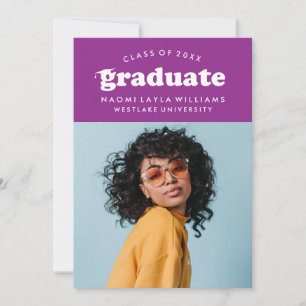 BOLD MODERN RETRO GRADUATE GRADUATION INVITATION