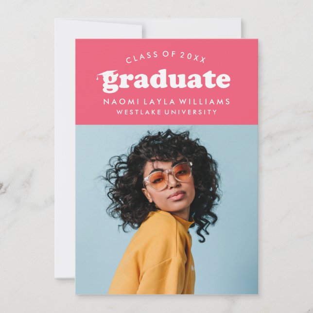 BOLD MODERN RETRO GRADUATE | GRADUATION INVITATION (Front)