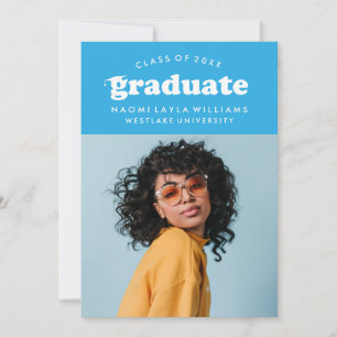 BOLD MODERN RETRO GRADUATE GRADUATION INVITATION