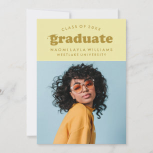 BOLD MODERN RETRO GRADUATE GRADUATION INVITATION