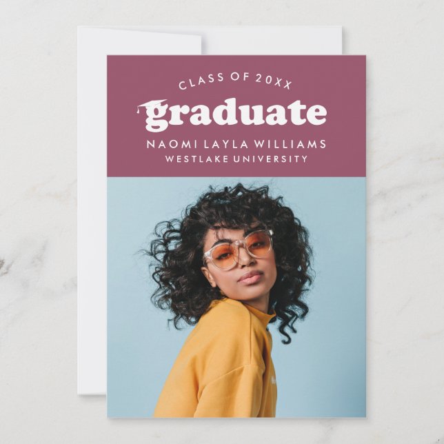 BOLD MODERN RETRO GRADUATE | GRADUATION INVITATION (Front)