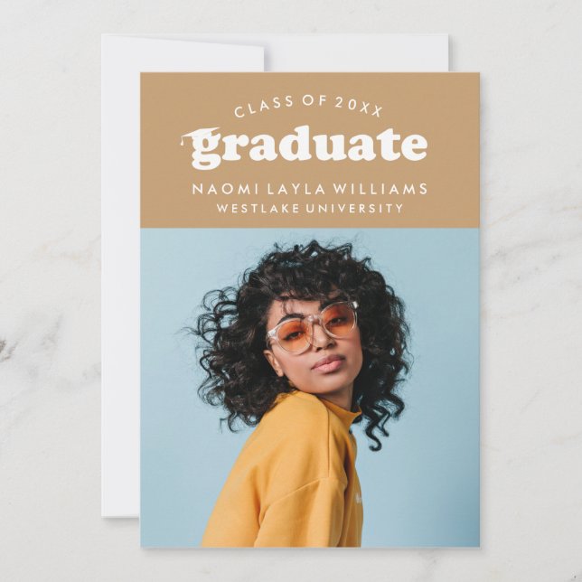 BOLD MODERN RETRO GRADUATE | GRADUATION INVITATION (Front)