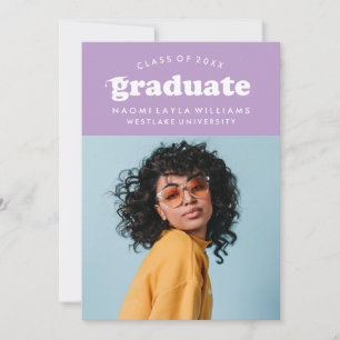 BOLD MODERN RETRO GRADUATE GRADUATION INVITATION