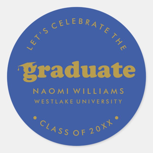 BOLD MODERN RETRO GRADUATE | GRADUATION STICKER (Front)