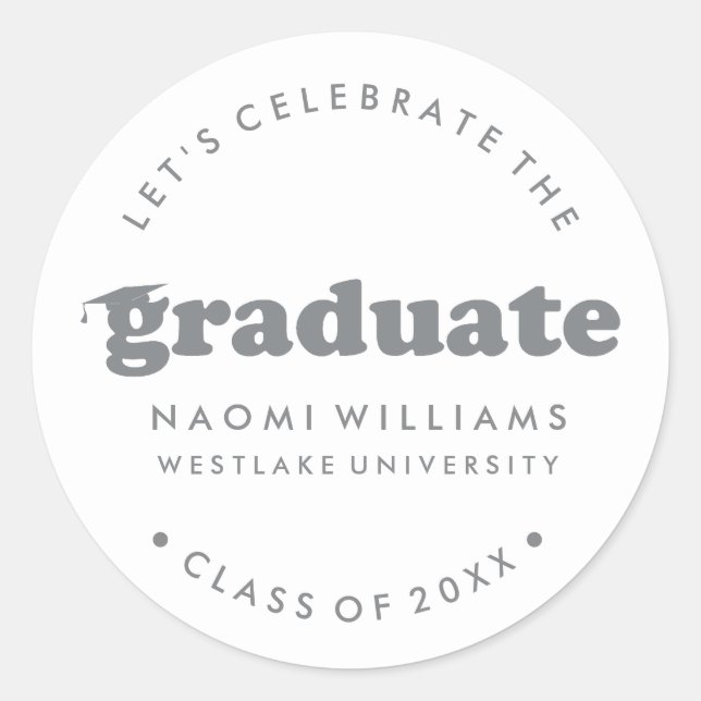BOLD MODERN RETRO GRADUATE | GRADUATION STICKER (Front)