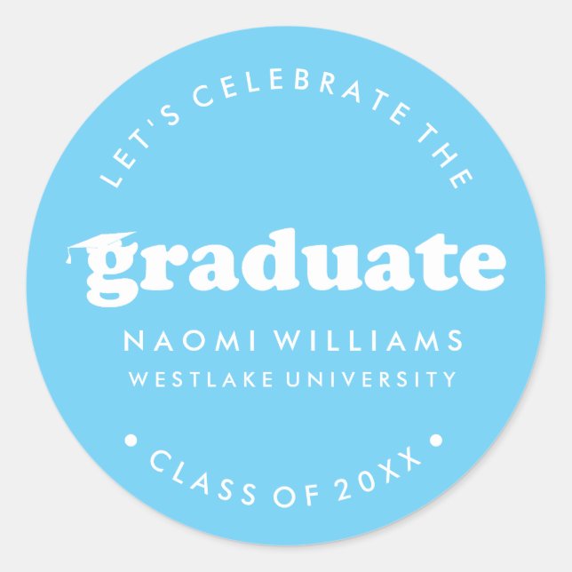 BOLD MODERN RETRO GRADUATE | GRADUATION STICKER (Front)