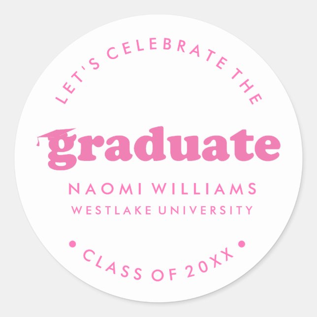 BOLD MODERN RETRO GRADUATE | GRADUATION STICKER (Front)