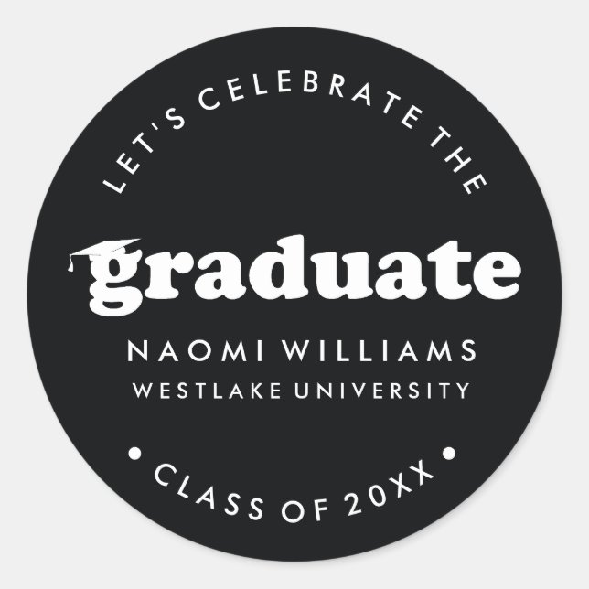 BOLD MODERN RETRO GRADUATE | GRADUATION STICKER (Front)