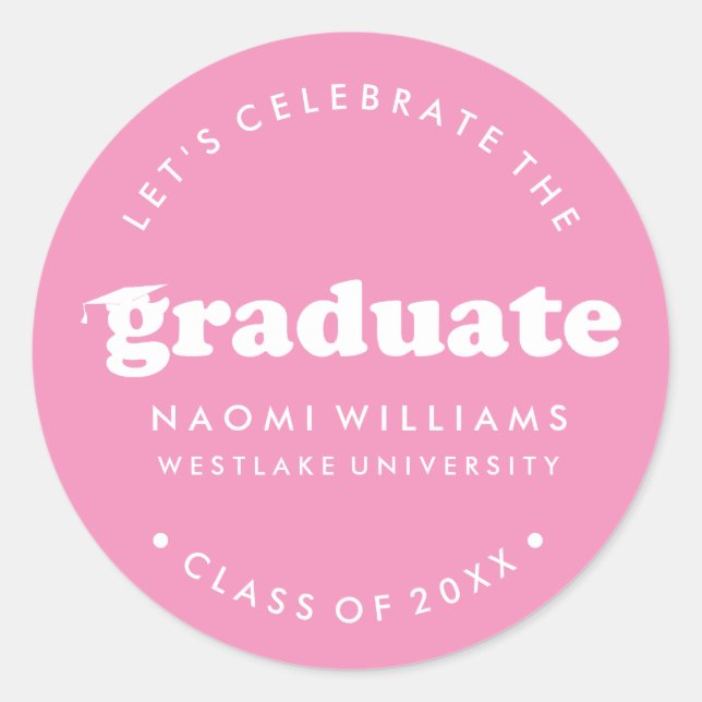 BOLD MODERN RETRO GRADUATE | GRADUATION STICKER (Front)
