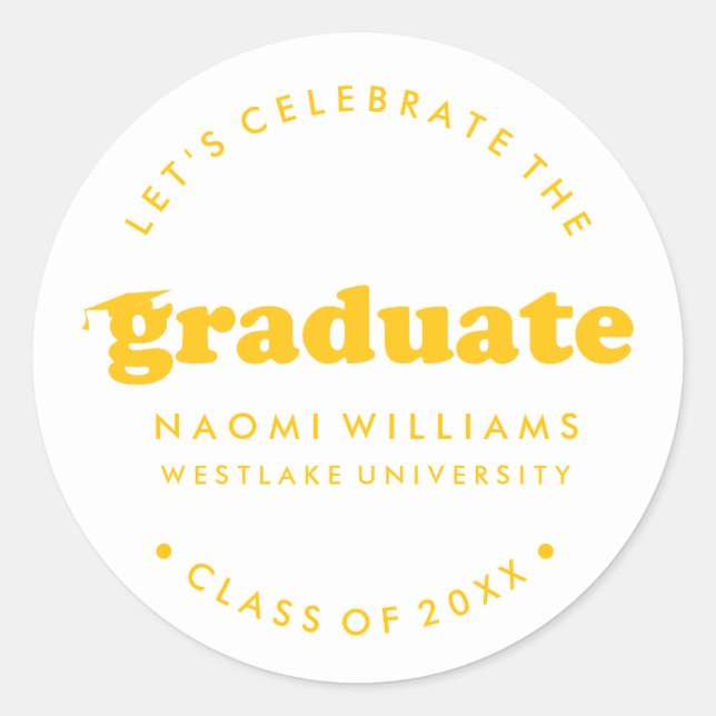 BOLD MODERN RETRO GRADUATE | GRADUATION STICKER (Front)