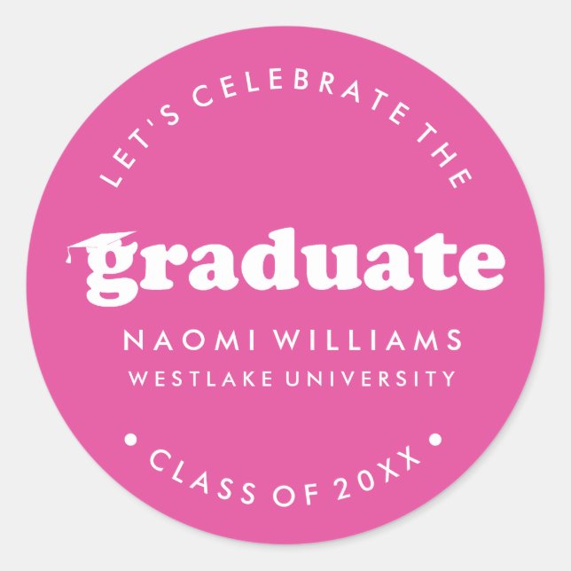 BOLD MODERN RETRO GRADUATE | GRADUATION STICKER (Front)