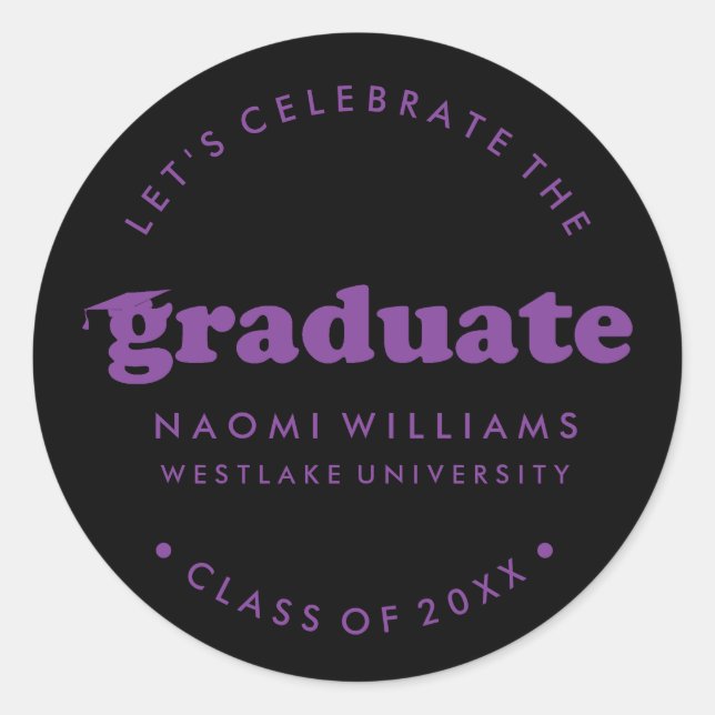 BOLD MODERN RETRO GRADUATE | GRADUATION STICKER (Front)