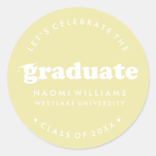 BOLD MODERN RETRO GRADUATE GRADUATION STICKER