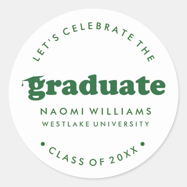 BOLD MODERN RETRO GRADUATE | GRADUATION STICKER (Front)