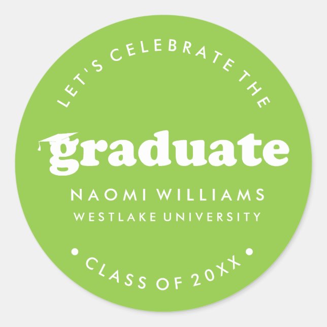 BOLD MODERN RETRO GRADUATE | GRADUATION STICKER (Front)