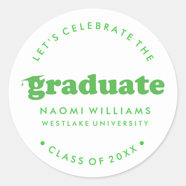 BOLD MODERN RETRO GRADUATE | GRADUATION STICKER (Front)