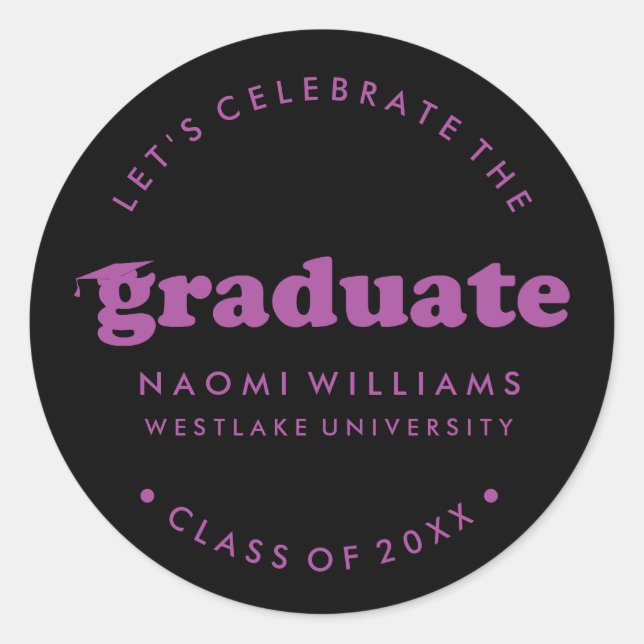 BOLD MODERN RETRO GRADUATE | GRADUATION STICKER (Front)