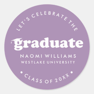 BOLD MODERN RETRO GRADUATE GRADUATION STICKER
