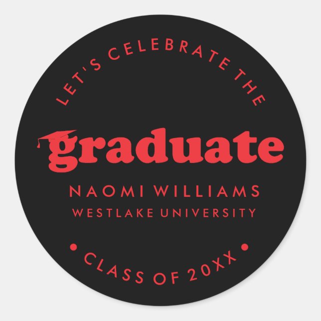 BOLD MODERN RETRO GRADUATE | GRADUATION STICKER (Front)